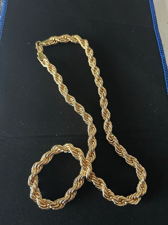 Cadena Oro Laminado Acero 60cm 8mm