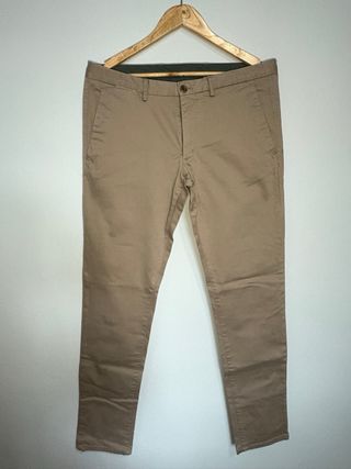 Pantalón Massimo Dutti Extra Fit Slim Beige