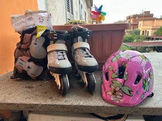 Pattini Oxelo bambina 29/32 + Protezioni