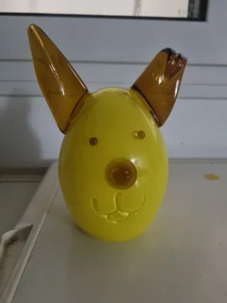 Ferma carte coniglio giallo vetro