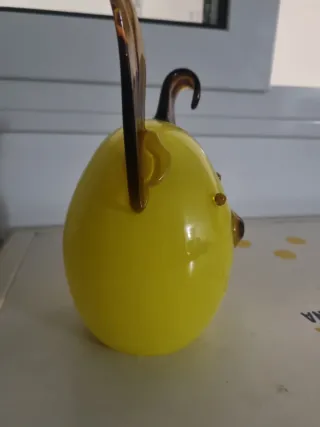 Ferma carte coniglio giallo vetro