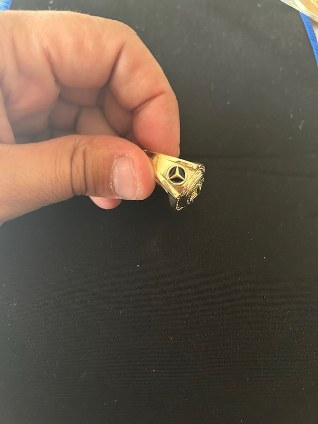 Anillo Mercedes Oro Laminado 18k Acero