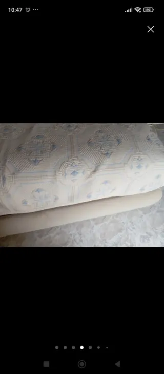 Cama completa beige: cabecero, estructura y somier