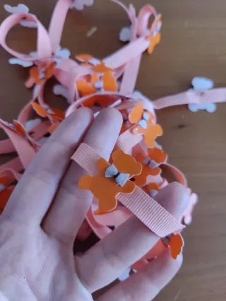 Nastro Passamaneria arancione con orsetti