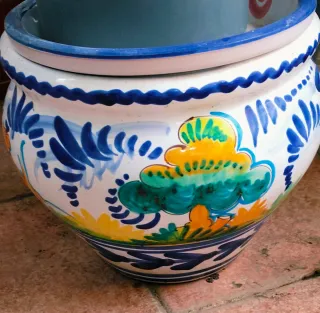 ##OFERTA##MACETERO DE CERÁMICA PINTADO A MANO.