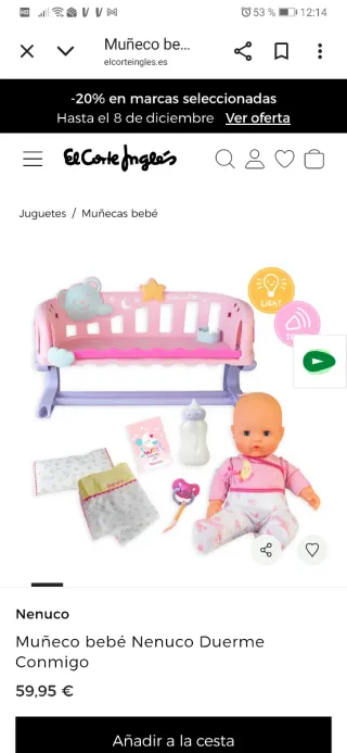 Cuna de juguete con bebé