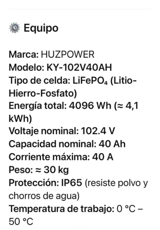 Inversor y Baterías Huzpower con 3 baterías a estr