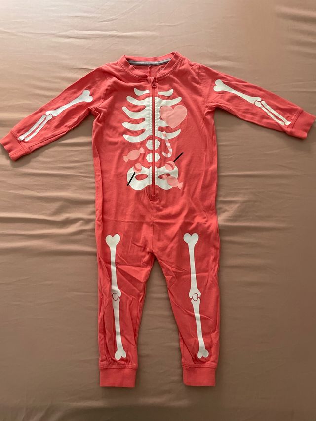 Mono Halloween esqueleto bebé