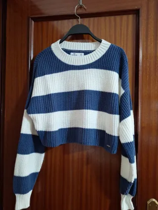 Jersey Hollister Rayas Azul Blanco XS