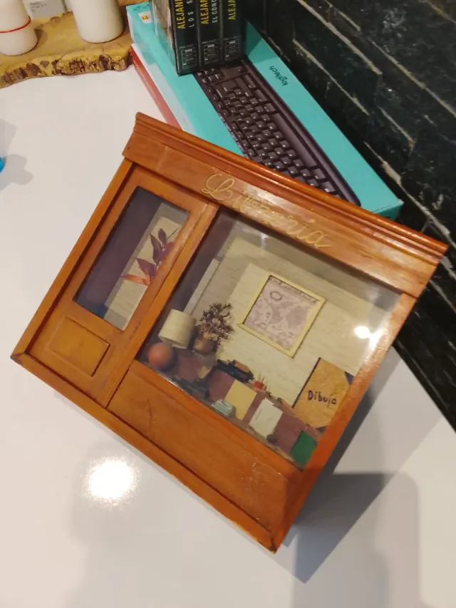 Cuadro Diorama Librería Antiguo