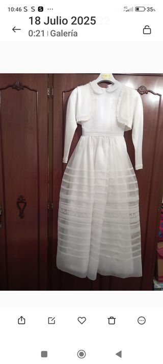vestido de comunion   blanco con chaqueta