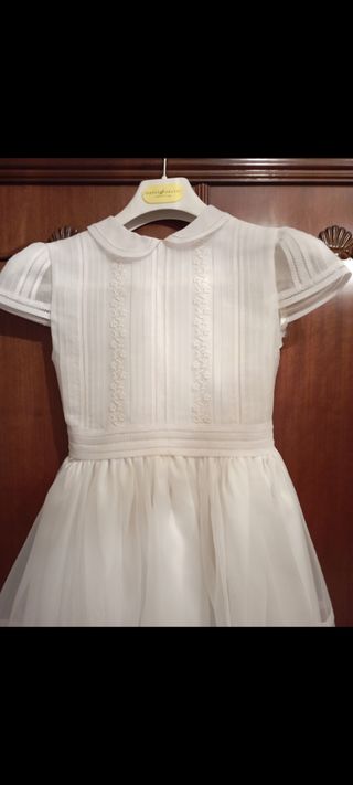 vestido de comunion   blanco con chaqueta