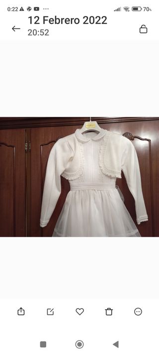 vestido de comunion   blanco con chaqueta