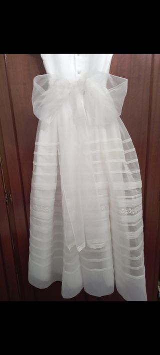 vestido de comunion   blanco con chaqueta