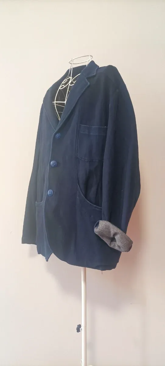 Giacca in felpa di cotone blu