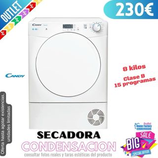 SECADORA DE CONDENSACIÓN CANDY BLANCA 8kg