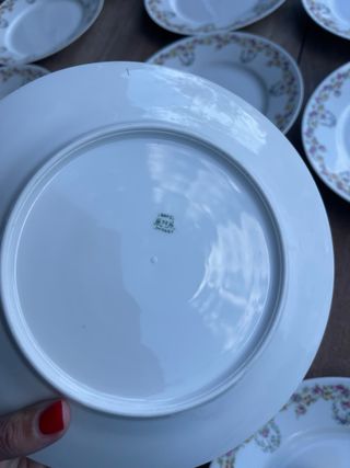 16 Platos Limoges Porcelana Flores