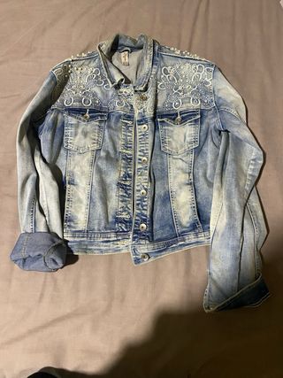 Chaqueta Vaquera Mujer Perlas Talla XL