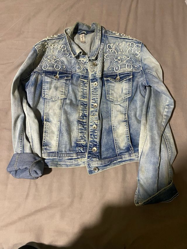 Chaqueta Vaquera Mujer Perlas Talla XL