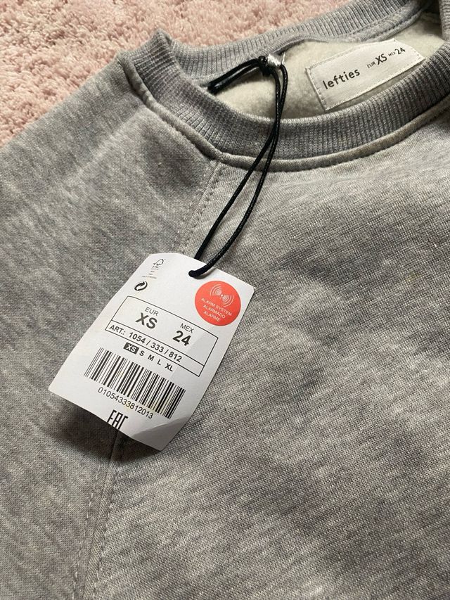 Sudadera corta gris Lefties