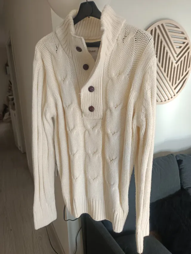 Jersey lana hombre Talla M crema