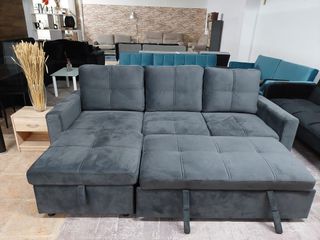 Sofá Cama Gris Tela