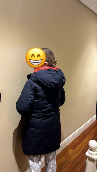 Parka larga Geox con capucha azul de invierno