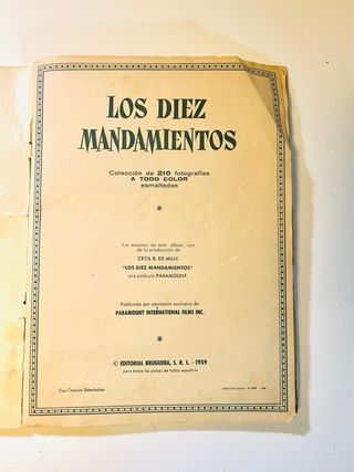 Álbum Los Diez Mandamientos Bruguera