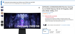 Monitor Samsung G8 OLED Ultrawide 34 LS34BG850SUX