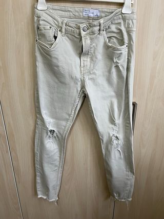Jeans Bershka Beige Denim Taglia 42