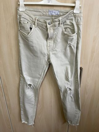 Jeans Bershka Beige Denim Taglia 42