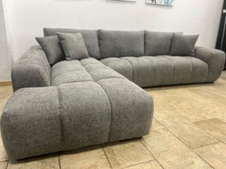 Sofá Rinconera Gris Tela