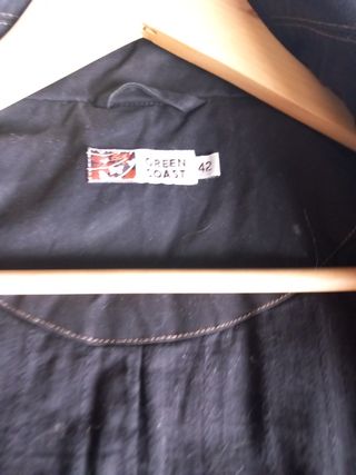 Gabardina Green Coast Negra Talla 42