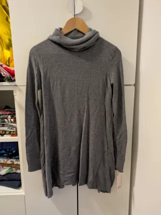 Jersey gris cuello alto talla única