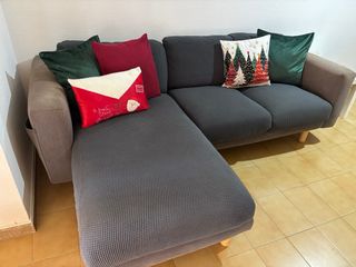 Sofá Chaise Longue Gris Oscuro