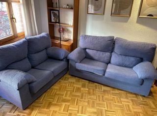 Sofás de tela azules