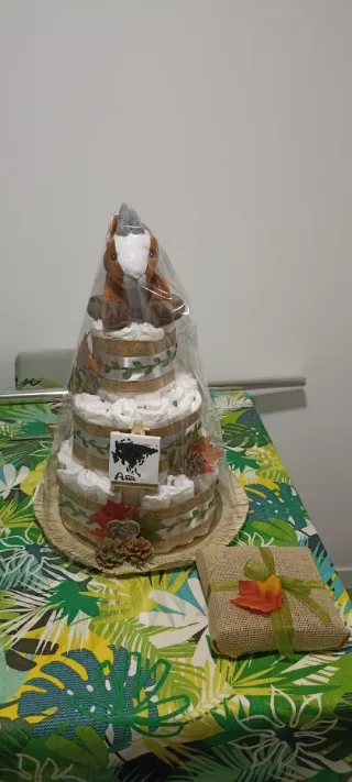 Tarta pañales modelo Madre Tierra