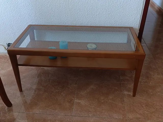 Mesa de centro madera y cristal