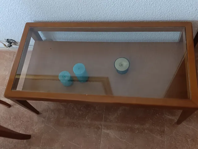 Mesa de centro madera y cristal