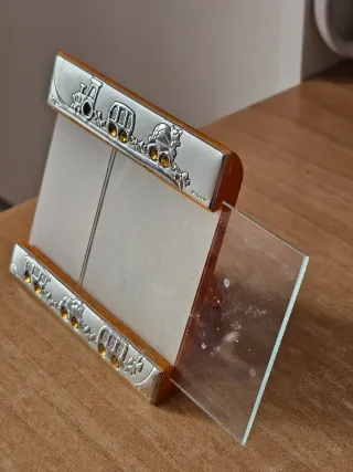 Cornice portafoto piccola trenino argento