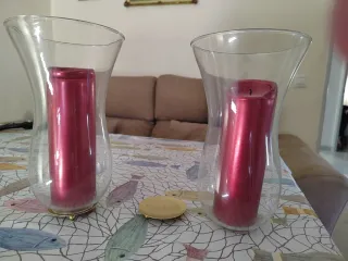 Tulipas para altar de vidrio y plástico.