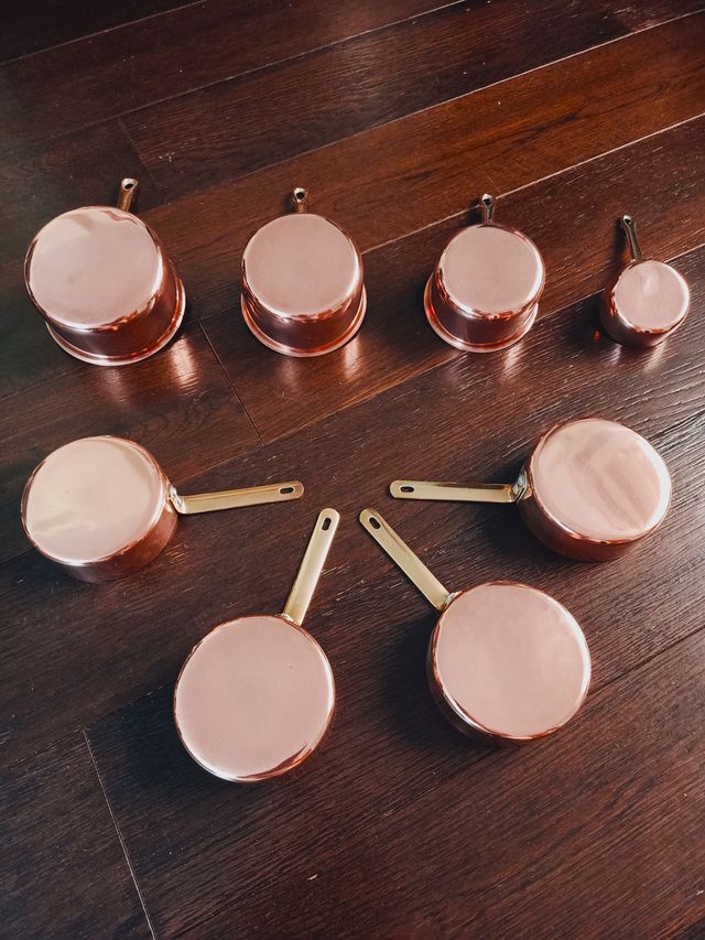 8 panelas de Cobre+Prateleiras France 70's