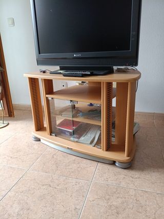 Mueble TV madera con puertas cristal ( URGE