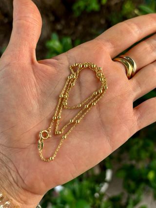 catenina palline argento 925 placcato oro