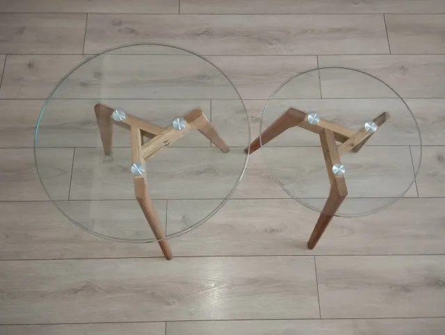 Mesas de centro cristal y madera