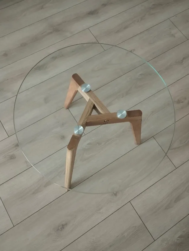 Mesas de centro cristal y madera