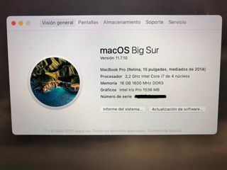 MacBook Pro 15” 2014 Plata