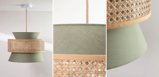 Lámpara de Techo Yereh Sklum Ratán Verde