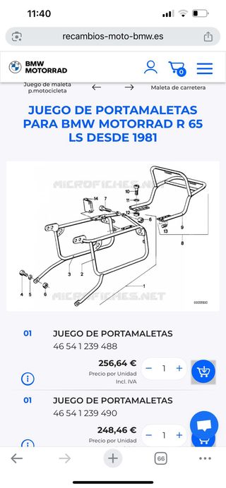 Portamaletas BMW R65 Originales x2