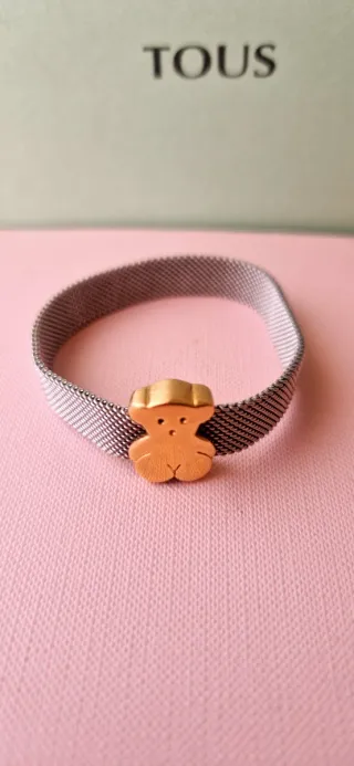 Pulsera Tous en oro de 18klts y malla de acero.
